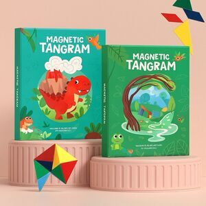 Magnetic Tangram Puzzle Set – 2 Pack Kids Educational Magnetic Puzzle Books NEW